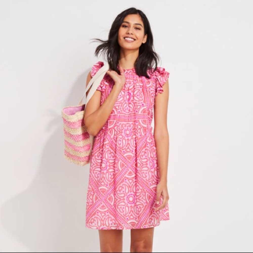 Vineyard Vines Pink Island Scarf Print Dress